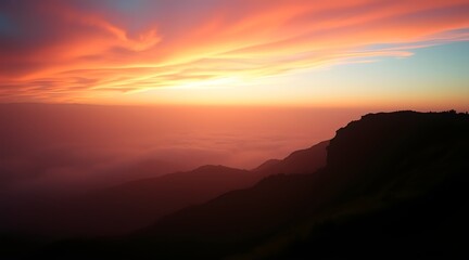 Fototapeta premium sunset in the mountains