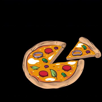 Pizza Slice Animation with "My Slice, Your Slice" Text. Fun Food Motion Graphic.