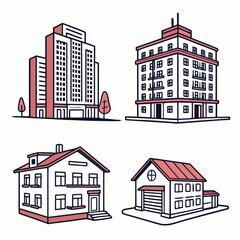 Fototapeta premium vector illustration of houses