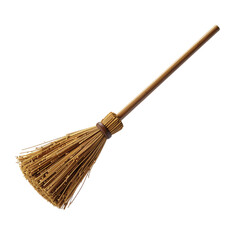 there is a broom with a wooden handle on a black background