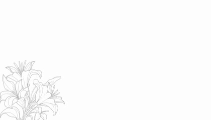 Obraz premium Outline drawing of lilies on minimalist white background 