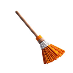 a close up of a broom with a wooden handle