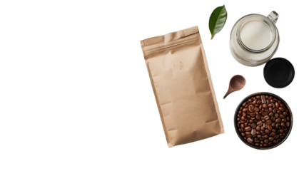 Old book with stamp and roasted coffee beans on a wooden table