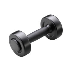 Black Dumbbell Isolated on White Background for Fitness and Workout Activities in Home Gym or Commercial Gym Setting