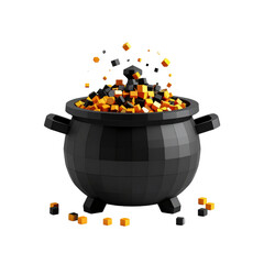 a close up of a pot of candy cubes with a black background