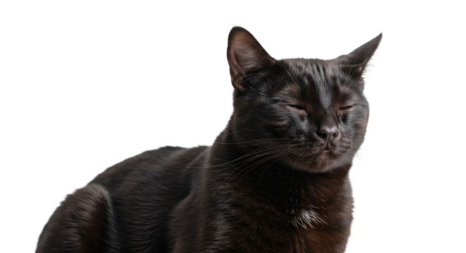 Close-up portrait of a black cat.