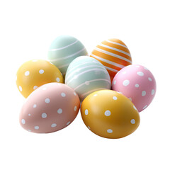 Colorful Easter Eggs with Decorative Patterns in a Fun Arrangement for Spring Celebrations and Festive Gatherings