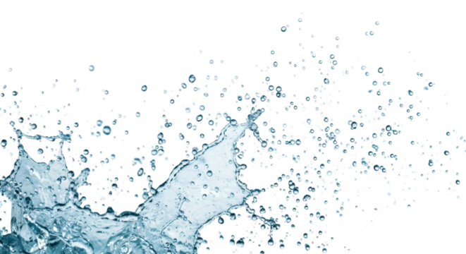 Water splash against a black background.