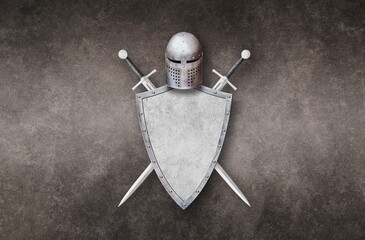 Knight Helmet Shield And Two