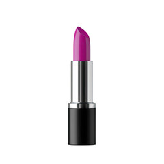 Bright and Bold Pink Lipstick in Sleek Tube on Black Background for Fashion and Beauty Themes