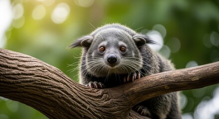 Binturong or Bearcat Wildlife Close Up Portrait