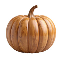 there is a wooden pumpkin on a black background