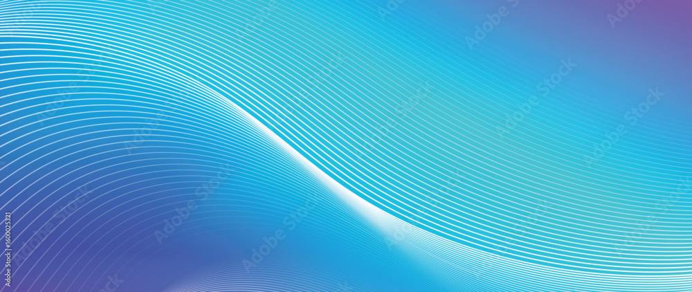 Canvas Prints blue line wave gradient background vector. minimalist cover with vibrant perspective line wave in mo