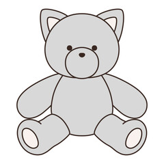 かわいい猫のぬいぐるみのベクターイラスト。ねこ、アイコン、動物