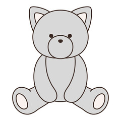 かわいい猫のぬいぐるみのベクターイラスト。ねこ、アイコン、動物