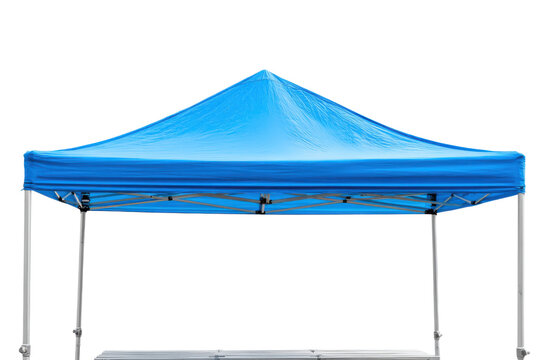 Outdoor event canopy tent setup park promotional display daytime. Isolated on transparent background, png.