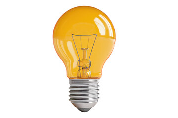 Exploring innovation orange light bulbs in modern photography. Isolated on transparent background, png.