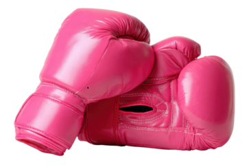 Boxing gloves display studio setting product photography isolated. Isolated on transparent background, png.