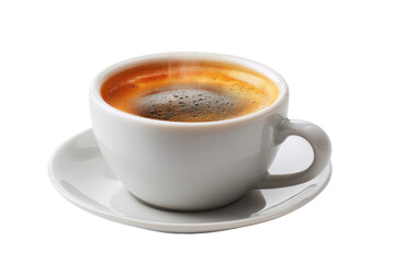 Cozy morning coffee ritual close-up beverage photography. Isolated on transparent background, png.