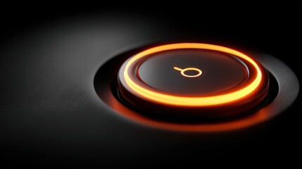 Close-up glowing button
