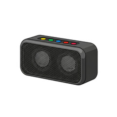 Compact Portable Bluetooth Speaker with Dual Drivers and Colorful Buttons.