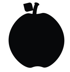 Cute cartoon hand drawn vector apple or guava silhouette.