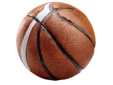 Basketball action sports court image indoor close-up game. Isolated on transparent background, png.