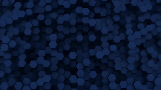 Dark blue hexagons in a tessellating pattern with varying depths