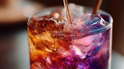 Colorful layered cocktail