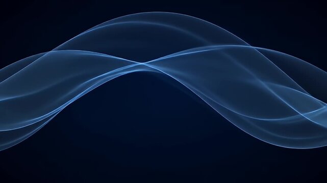 Ethereal blue waves flow across a dark blue background