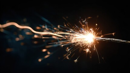 Sparkler bursts in dark background