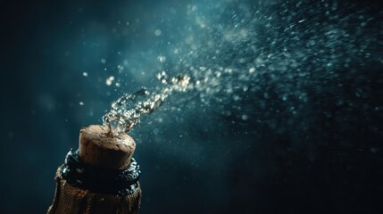 Champagne bottle cork popping