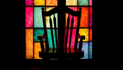 Chair Harris Shutter Multicolored distorted silhouette of a chai