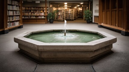 Clean Water Fountain Installed Inside Library
