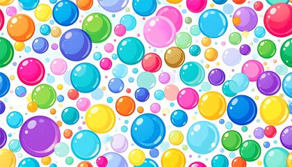 Colorful bubble pattern on white background