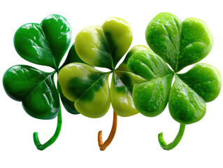 Lucky Charms: A vibrant arrangement of three-leaf clovers, showcasing their intricate details, symbolizes prosperity and good fortune. Capturing the essence of the St. Patrick's Day spirit.
