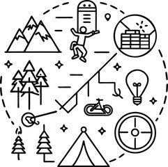 Fototapeta premium Black vector set of construction icons illustration design