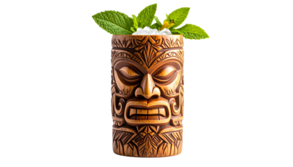 Tropical Tiki cocktail isolated on solid white background 