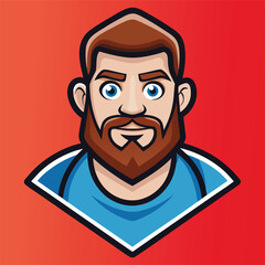 cartoon man face , Football Esports Mascot Logo – Vector Icon Illustration of Aggressive Sport Avatar | Gaming Team Emblem for Twitch, YouTube, Tournament Branding & Merchandise	

