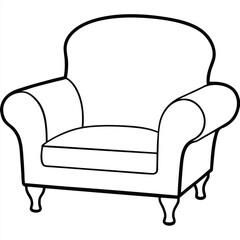 Illustration of a classic armchair isolated on transparent background