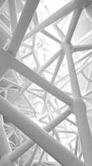 Abstract White Geometric Structure
