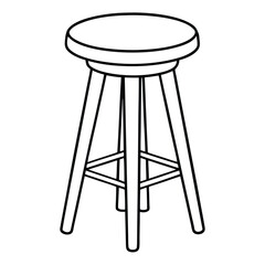 Illustration of a bar stool furniture isolated on transparent background