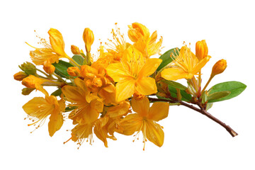 Blooming yellow flowers nature close-up photography studio beauty. Isolated on transparent background, png.