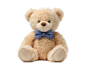 Obraz premium Teddy bear cuddly toy indoor plush soft close-up comfort. Isolated on transparent background, png.