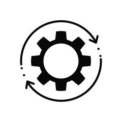 Service Setting Icon Line Black Bold Design