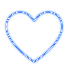 Neon heart icon - blue 