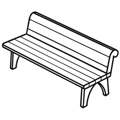 Illustration of a park bench isolated on transparent background