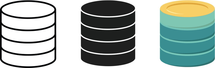 Three database icons representing data storage and information management