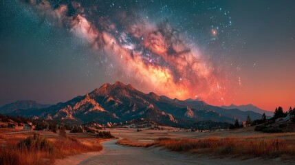 Wide Angle Milky Way Vista Over Desert Sand Dunes
