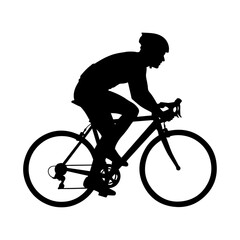 Naklejka premium Cyclist Riding Bicycle – Athletic Biking Vector Illustration